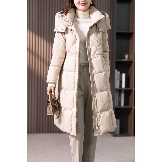 原形高端羽绒服女中长款2023冬季新款韩版时尚收腰白鸭绒加厚外套 商品图2