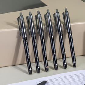 得力（deli)【热门商品】热敏可擦中性笔 0.5mm全针管学生水笔学生文具 黑色 12支/盒 GT6
