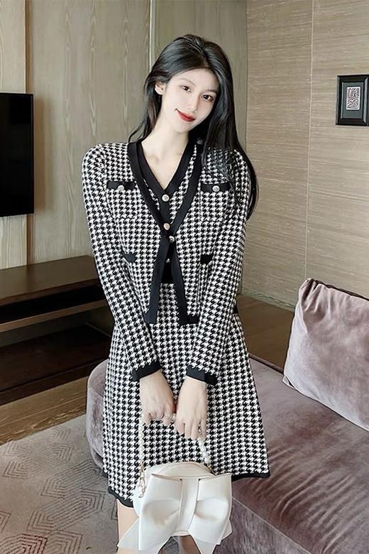 Le Malene 小香千鸟格两件套装 9663 商品图2