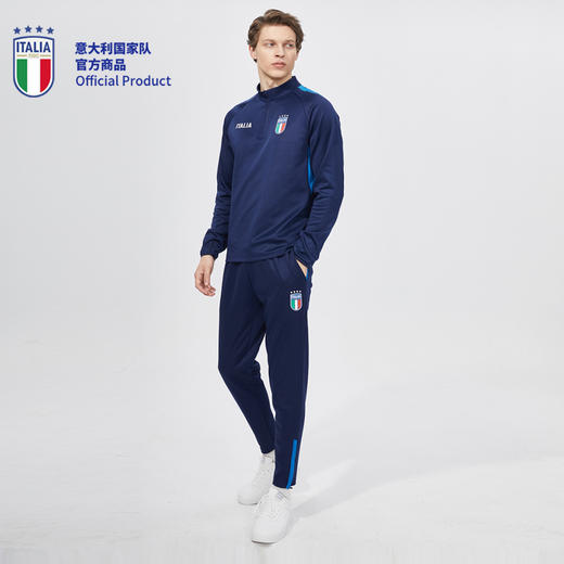 意大利国家队官方商品 | 深蓝运动拼接修身训练长裤休闲足球迷 商品图4