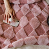 自然醒ins兔毛菱形格交织立体提花双层加厚可机洗毛毯沙发休闲膝盖毯双人卧室毯子MT 商品缩略图5