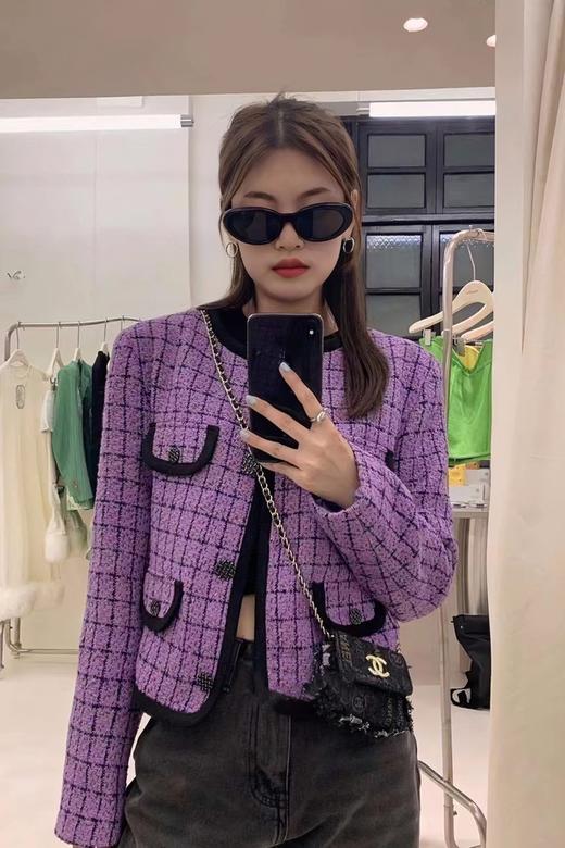 ANSUABEL 紫色酷感撞色小香风粗花呢外套 17123 商品图0