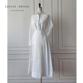 定制—至简生活—罗马假日—学院风赫本风白色半裙 2303034