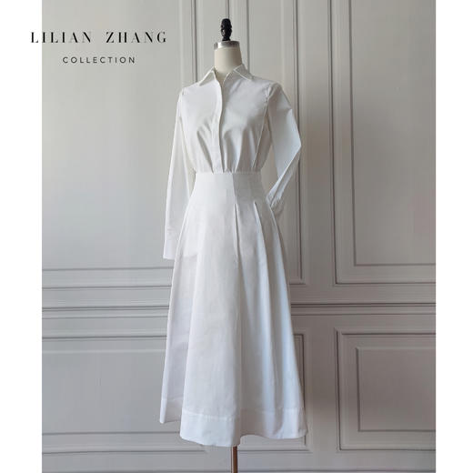 定制—至简生活—罗马假日—学院风赫本风白色半裙 2303034 商品图0