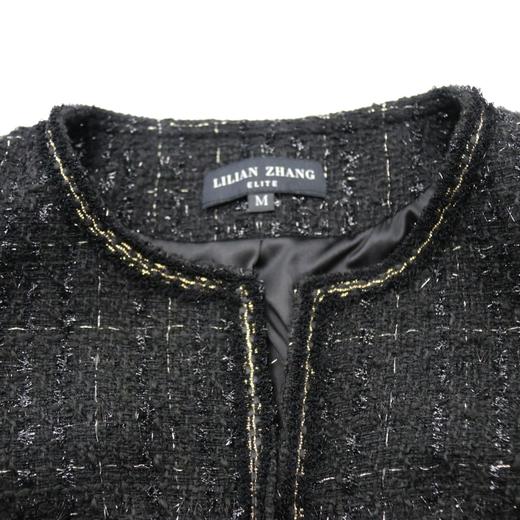 定制—精致优雅风-金丝镶边粗花呢轻奢百搭小香风短外套  2105007 商品图3