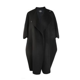 双面绒系带斗篷大衣 - 宽松休闲街头羊毛羊绒中长款外套 1906002