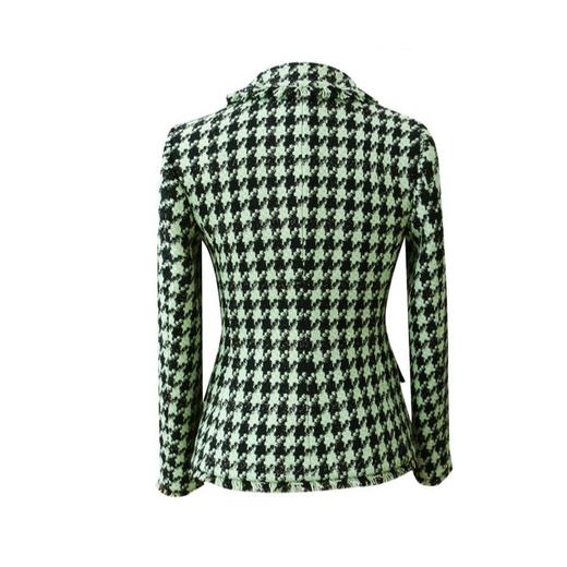 "格纹写意”—千鸟格双排扣羊毛粗花呢修身女士小西装外套2005013 商品图4