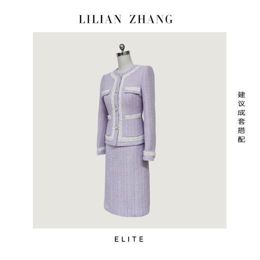 2301114-E-定制—收藏级—风格永存—温婉娴雅薰衣紫轻奢法式连衣裙 商品图3