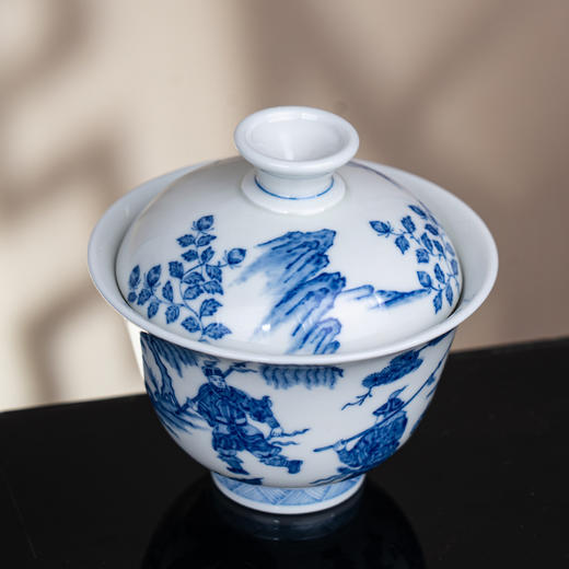 青花鬼谷子下山盖碗 商品图4