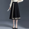 时髦一片式中长款洋气半身裙秋冬款高腰通勤时尚A字裙MYX-6711 商品缩略图0