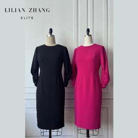 E定制—爱的永恒——“优雅绽放” Lady挚爱洋装羊腿袖连衣裙 2201094