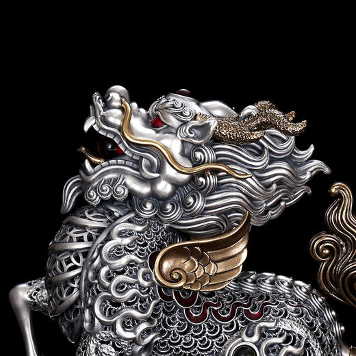 子佩集S999银【祥云麒麟】摆件【JJYS001】纯银2312 商品图3
