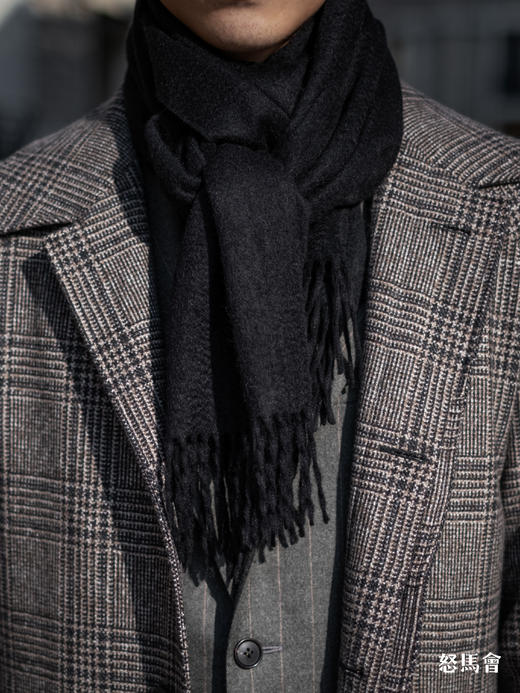 阿拉善白绒纯山羊绒水波纹围巾「纯色12款」 商品图9