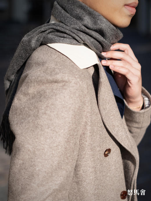 阿拉善白绒纯山羊绒水波纹围巾「纯色12款」 商品图4