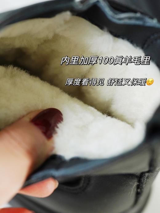 显瘦又保暖！经典时髦显瘦切尔西皮靴 冬季加绒100羊毛内里保暖御寒 小牛皮鞋面光滑细腻结实耐磨防风 5cm自然增高防滑耐磨舒适好走 修饰腿形身型百搭显瘦款短靴切尔西短靴！（现货） 商品图2