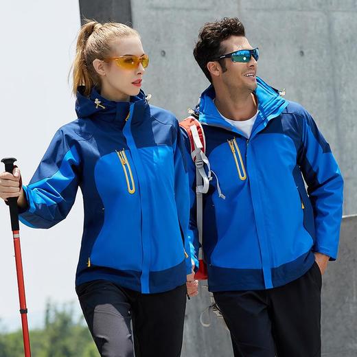 新款户外冲锋衣男女三合一两件套可拆卸登山服防风防水工作服 商品图2