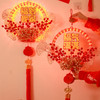 【赠贺卡】2024龙年新年发光花环 福字灯光挂件 LED装饰灯 春节发光花环福字 商品缩略图0