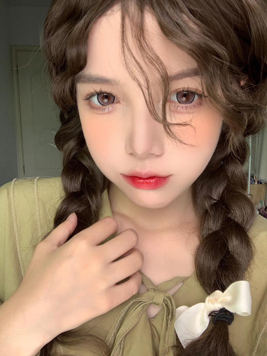 【本店实拍】狗狗眼摩尔糖系列偏大着色-黑/蓝/绿灰/巧/棕/粉-14.5mm 【年抛 度数0-1000度 含525/575 】 商品图7