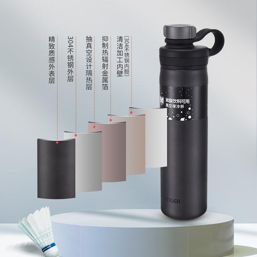 虎牌（TIGER） 小钢炮 不锈钢真空保冷杯MTA-T080大容量运动便携水杯800ml 钢铁灰 商品图1