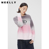 NEELLY纳俪商场同款春季美式复古渐变粉针织衫女长袖套头宽松上衣N24011A01006 商品缩略图0