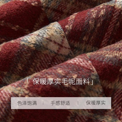 西遇英伦学院风红色格纹半身裙女新款高腰包臀复古鱼尾裙10240044 商品图4