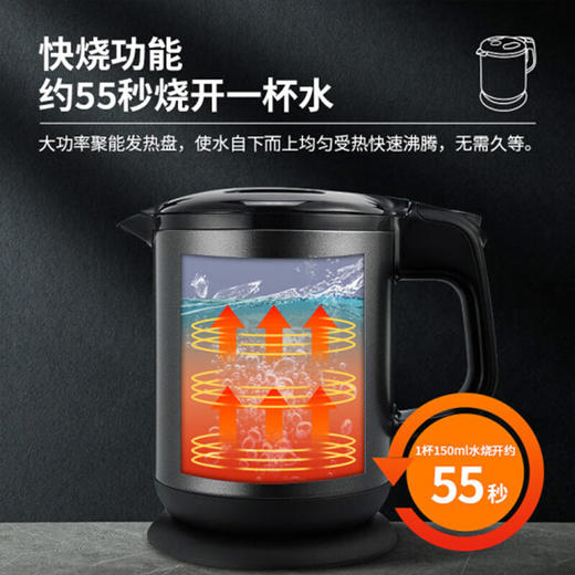 虎牌 电热水壶无蒸汽防烫防倒下出水烧水壶速热电水壶 PCH-A08C 米色C 0.8L 商品图4