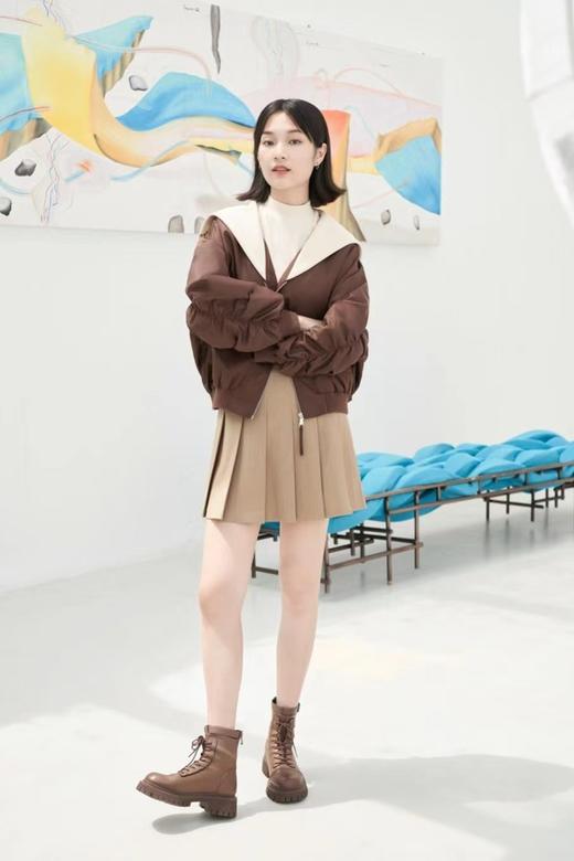 LNNNS 气质休闲款拼色飞行夹克外套 17165 商品图1