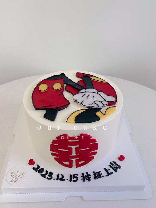 领证订婚结婚翻糖米奇米妮纪念蛋糕-低糖处理无添加 商品图1