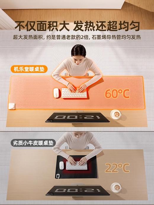 加热鼠标垫超大发热暖桌垫办公室电脑垫桌垫子加热学生 商品图2