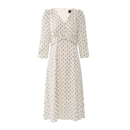 EITIE爱特爱春季新款气质优雅高腰V领显瘦连衣裙7307018 商品图5