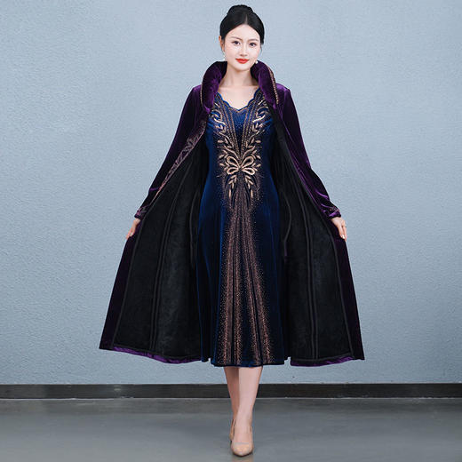 配裙子旗袍大衣加厚保暖冬季洋气中长款外套QQX-2873 商品图7