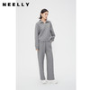 NEELLY纳俪商场同款纯色卫衣套装女半拉链翻领刺绣上衣卫裤两件套N24011Z01018 商品缩略图0