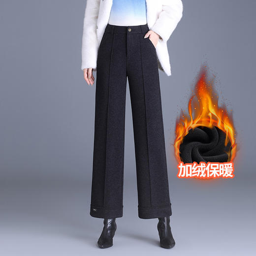 宽松简约长款通勤，时尚毛呢阔腿裤MYX-BFZY-X1021-L 商品图1