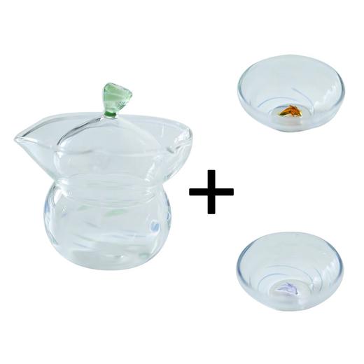 蓬出丛叶盖碗+鱼戏掠影品
茗杯礼盒套装（水波纹） 商品图0