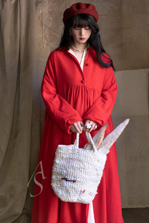 Daniela Gregis  石榴红两面穿羊绒宽松长外套 商品图2