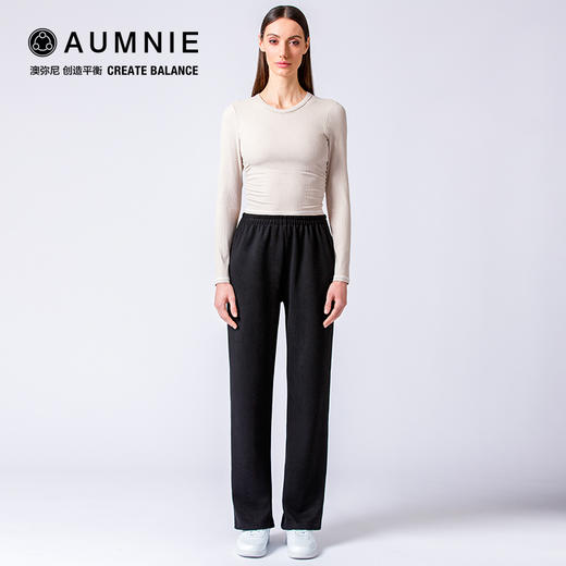 【AUMNIE】加绒条纹休闲阔腿裤 RIBBED HIGH WAIST WINTER FLEECE WIDE LEG SWEATPANTS 商品图7