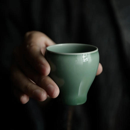 龙泉青瓷严少英素面小杯品杯茶杯功夫小茶杯陶瓷喝茶专用家用待客品茗杯 商品图10