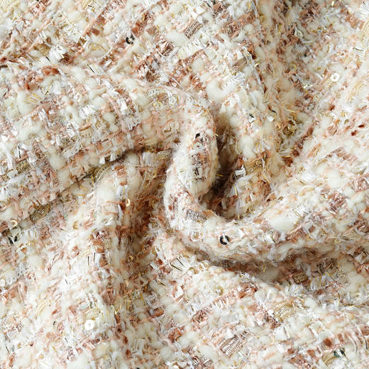 剩M/XL/XXL 米思阳2026春季新款小香风粗花呢短外套修身亮片高级感上衣厚0022 商品图3