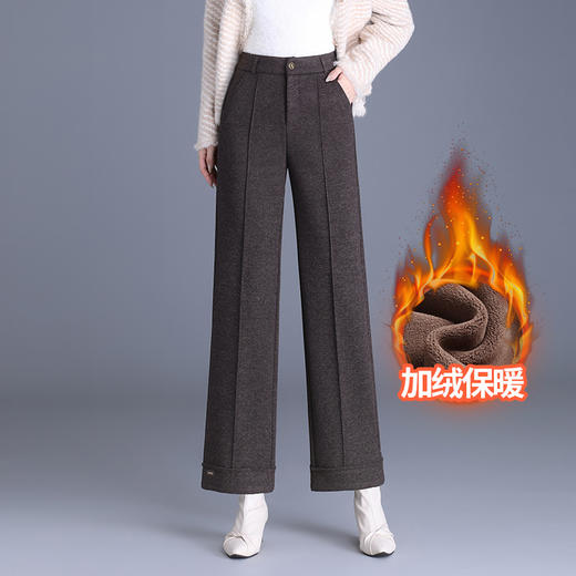 宽松简约长款通勤，时尚毛呢阔腿裤MYX-BFZY-X1021-L 商品图0