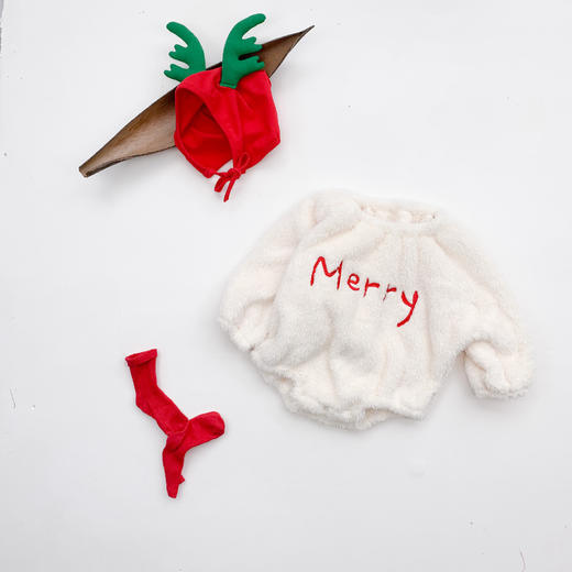 【拍下送帽子】2023婴儿秋冬装圣诞节婴儿连体衣长袖哈衣宝宝秋冬包屁衣 商品图6