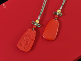 朱砂金龙戏珠吉祥龙牌项链