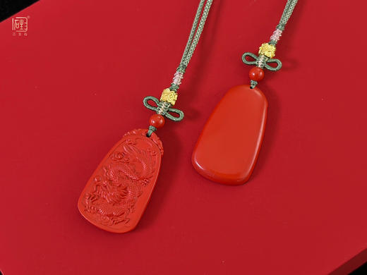 朱砂金龙戏珠吉祥龙牌项链 商品图0