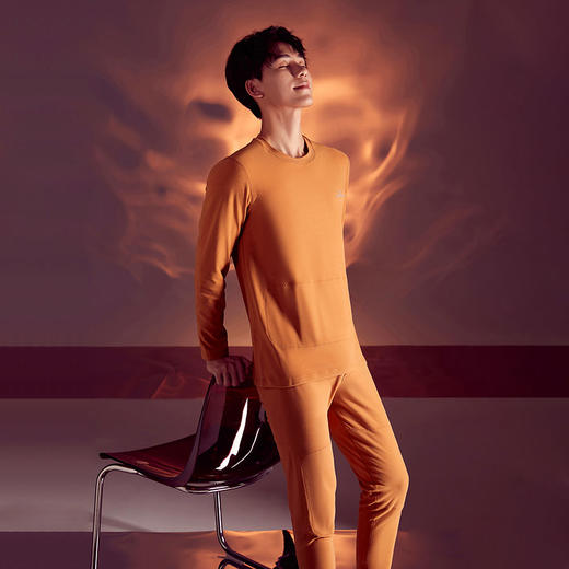 【套装】柒牌男士秋冬保暖内衣套装抗菌加绒打底内衣加厚发热羊绒秋衣秋裤	125F70080 商品图1