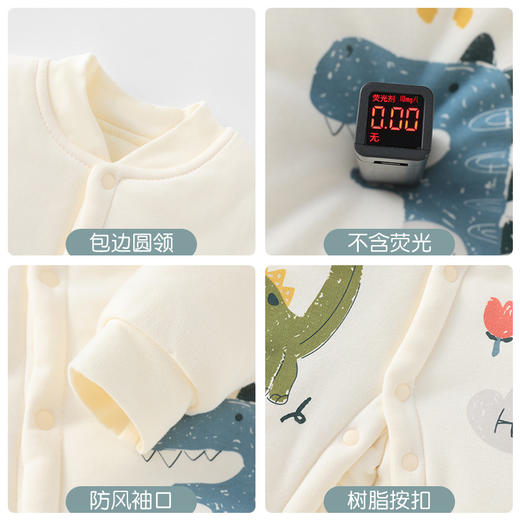 【15款】新生儿衣服卡通全棉无骨婴儿连体衣120g夹棉秋冬宝宝外出爬服哈衣 商品图1