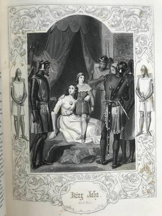 他把理查三世画成猪！约19世纪后期 莎士比亚作品集（历史剧与诗集） 肯尼·梅多斯数百幅版画插图 真皮精装16开 商品图9