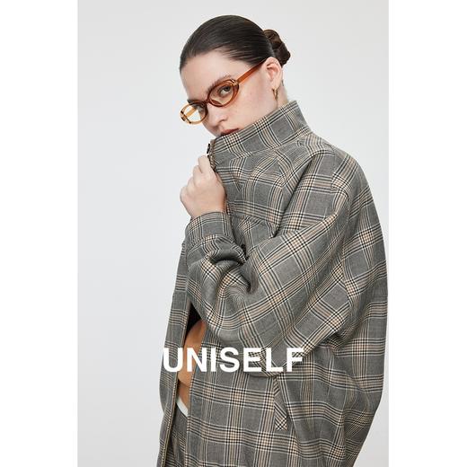 重磅羊毛格纹短外套裙裤女2023秋冬新款宽松休闲时尚套装 商品图3