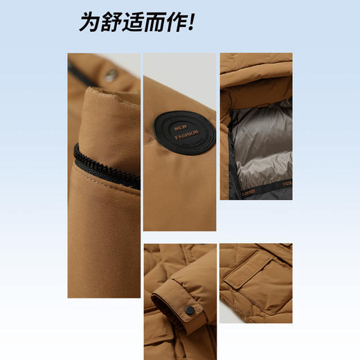 圣得西男士时尚连帽羽绒服冬季工装大口袋加厚羽绒外套潮2362942705 商品图2