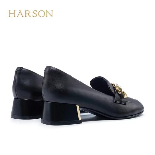 【自营】哈森 女鞋2022秋新款舒适粗跟圆头马衔扣女单鞋 HL226006 商品图3