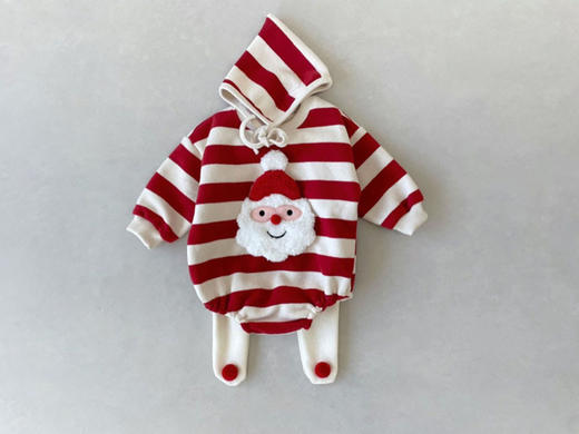 秋冬新款韩版婴儿连体衣ins韩版圣诞节主题哈衣宝宝包屁衣套装 商品图7