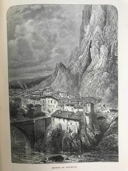 约19世纪后期 欧洲风景图集（卷4） 数百幅版画插图 真皮精装大16开 商品图9